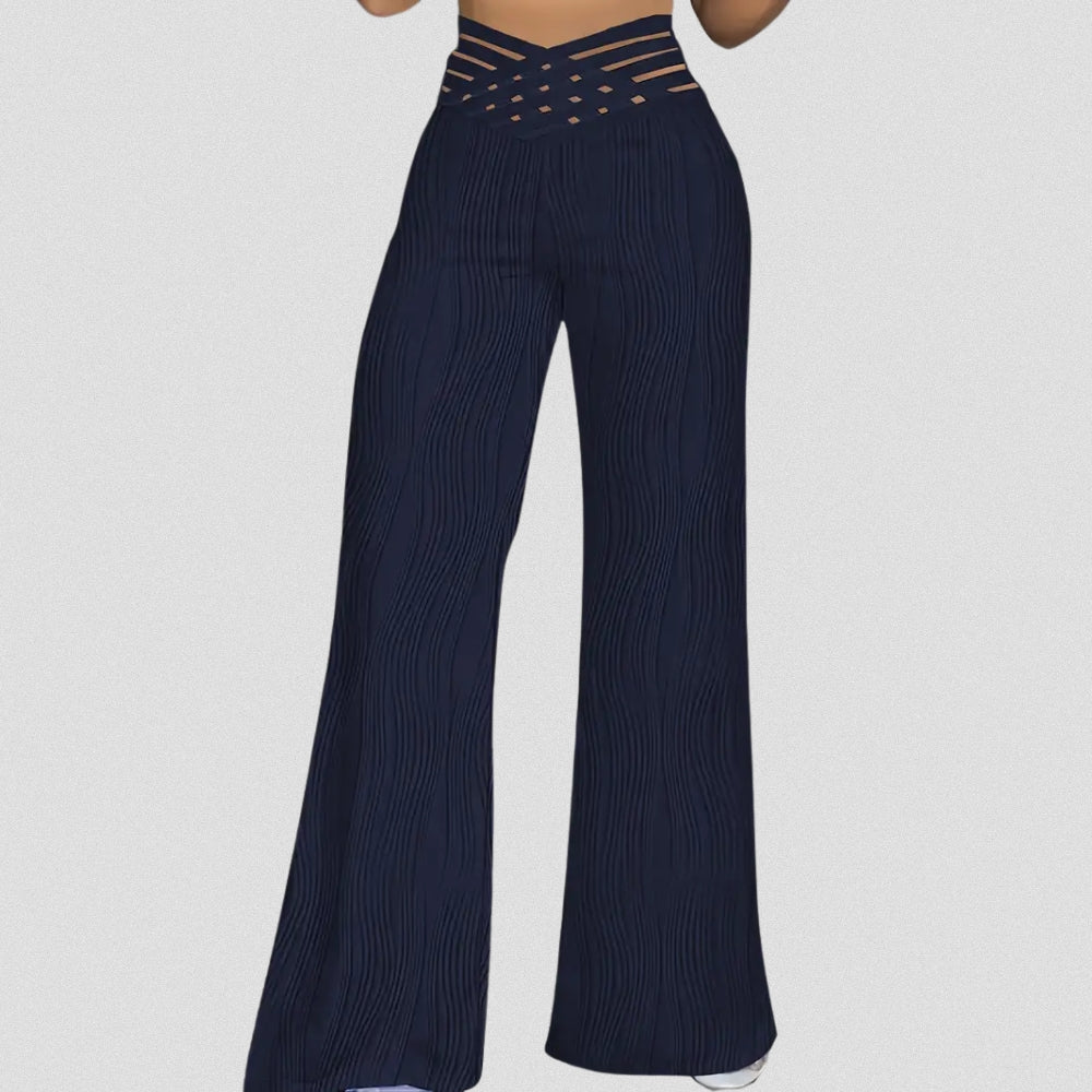 Bellamont – Elegant Pleated Pants with Striped Waistband