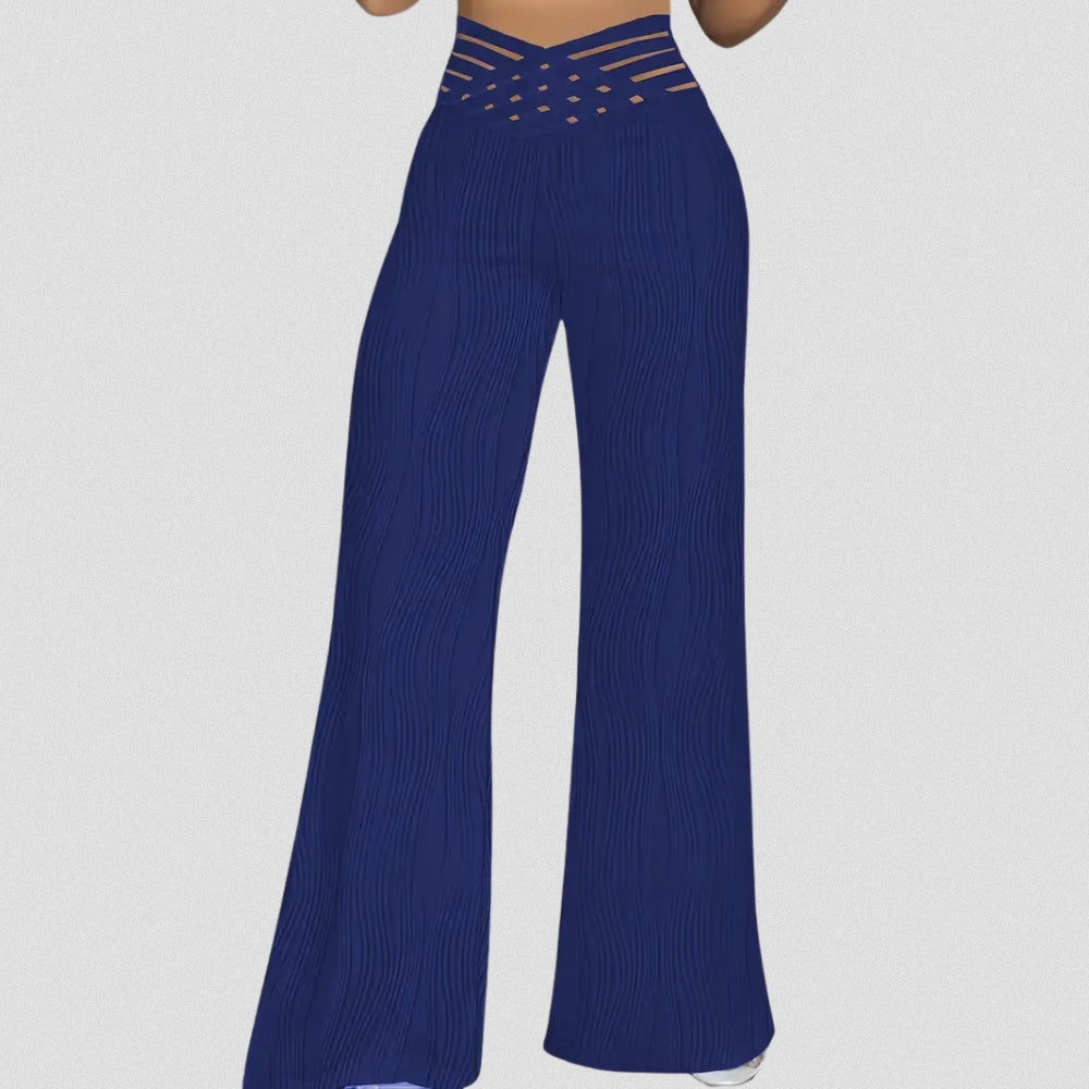 Bellamont – Elegant Pleated Pants with Striped Waistband