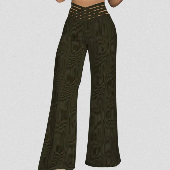 Bellamont – Elegant Pleated Pants with Striped Waistband