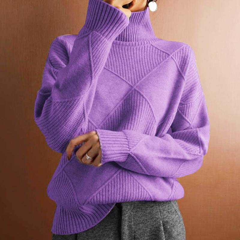 Aveline Couture Knitwear – Elegant Textured Turtleneck