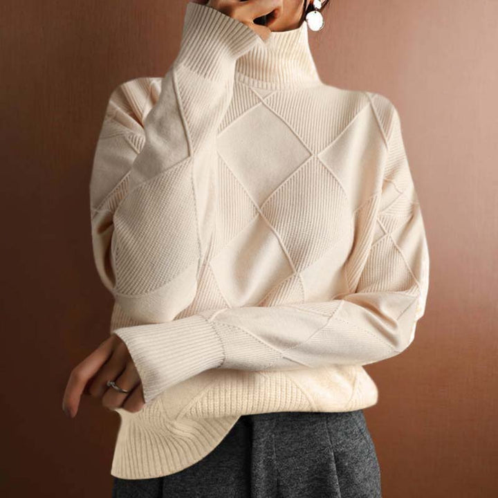 Aveline Couture Knitwear – Elegant Textured Turtleneck