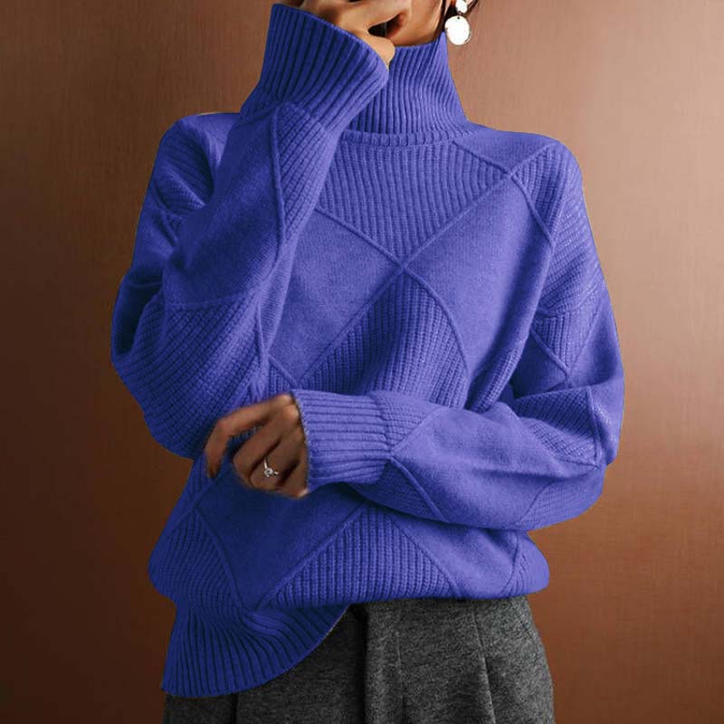 Aveline Couture Knitwear – Elegant Textured Turtleneck