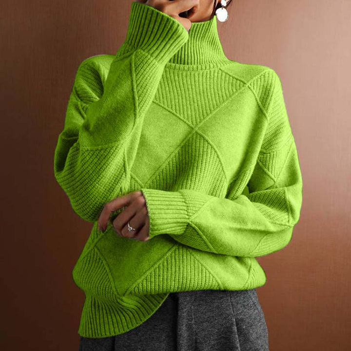 Aveline Couture Knitwear – Elegant Textured Turtleneck