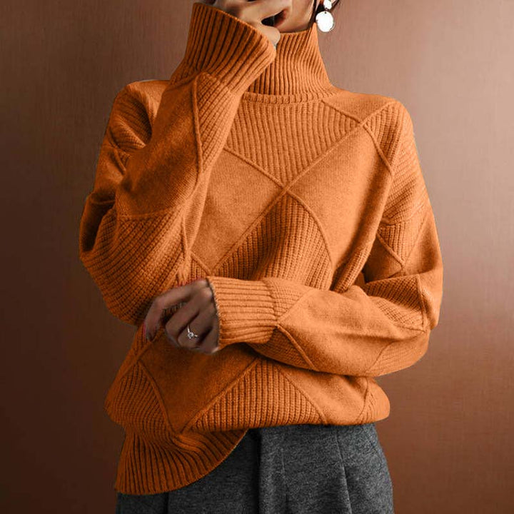 Aveline Couture Knitwear – Elegant Textured Turtleneck