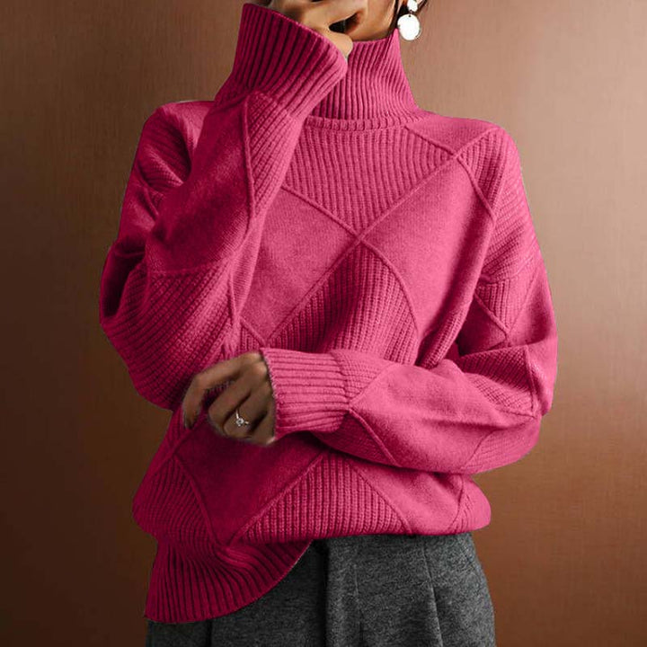 Aveline Couture Knitwear – Elegant Textured Turtleneck