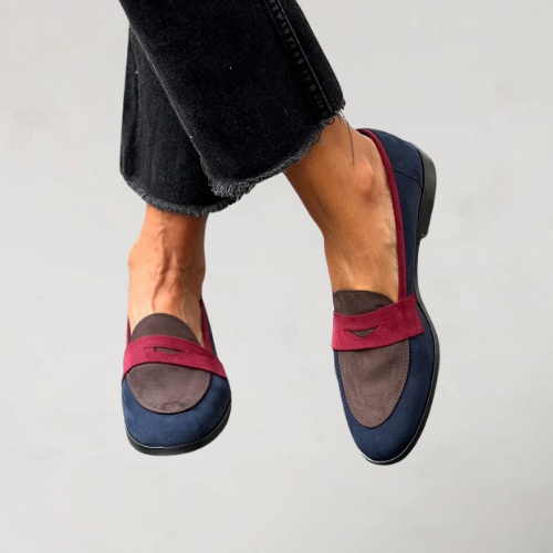 Esther | Elegant Round Toe Loafers with Small Heel