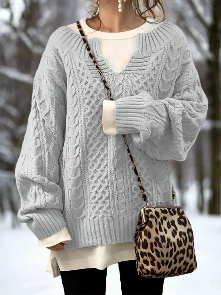 Women's Knit Sweater - Oversized Cable Knit - Soft and Warm - Relaxed Fit