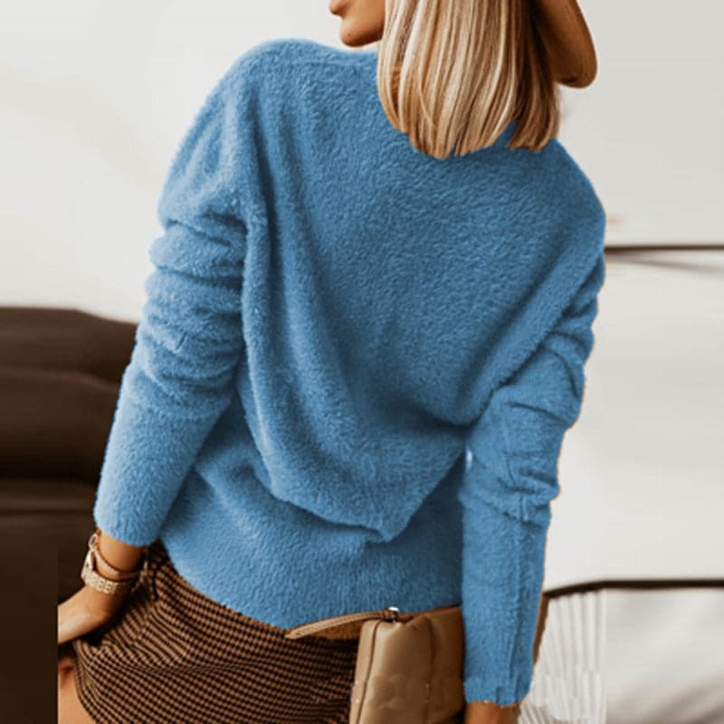Women's Cardigan - Soft Knit - V-Neck - Large Buttons - Relaxed Fit