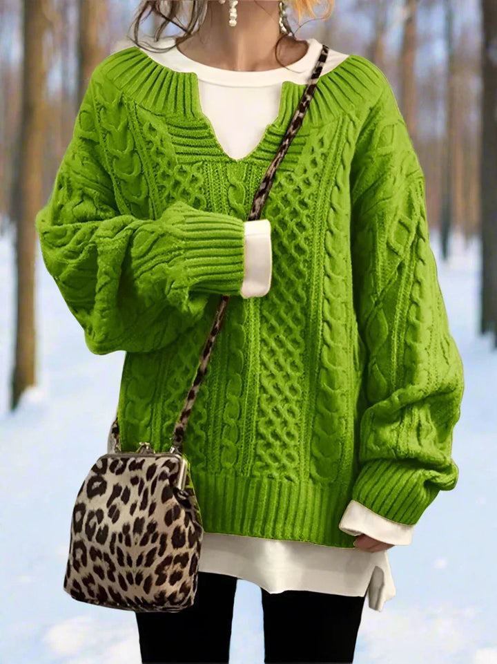 Women's Knit Sweater - Oversized Cable Knit - Soft and Warm - Relaxed Fit