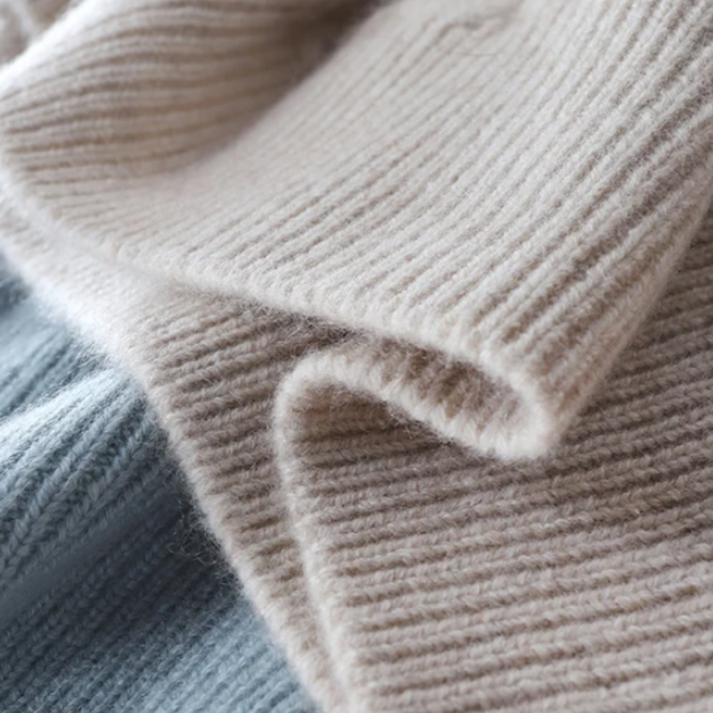 Women's Knit Sweater - Soft Wool - High Neck - Cable Knit Comfortable Warm