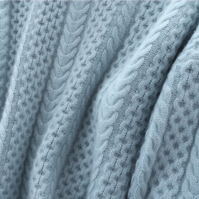 Women's Knit Sweater - Soft Wool - High Neck - Cable Knit Comfortable Warm
