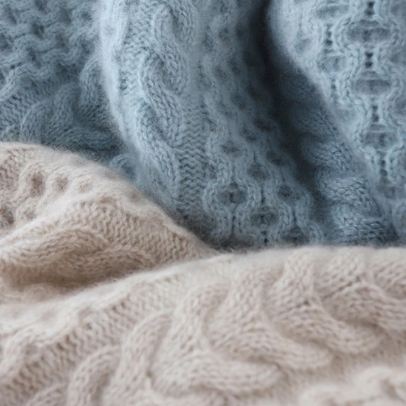 Women's Knit Sweater - Soft Wool - High Neck - Cable Knit Comfortable Warm