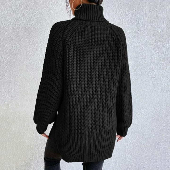 Women's Knit Sweater - Turtleneck - Long Sleeved - Oversized Fit - Soft Chunky Knit