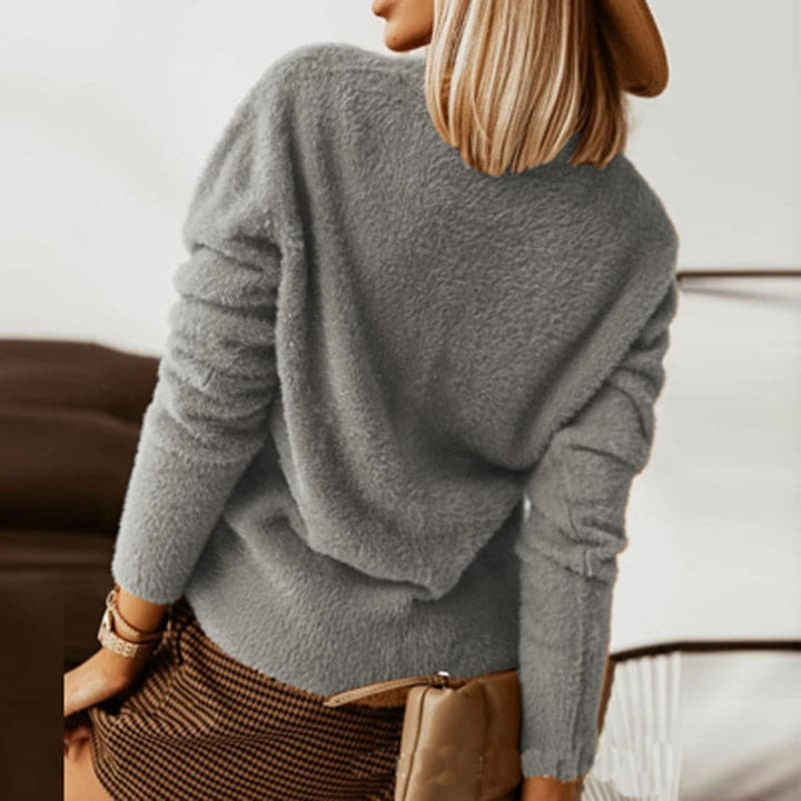 Women's Cardigan - Soft Knit - V-Neck - Large Buttons - Relaxed Fit