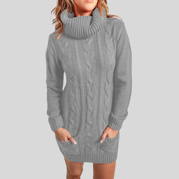Women's Knit Sweater - Cable Knit - Turtleneck - Long-Sleeved Soft Comfort Fit