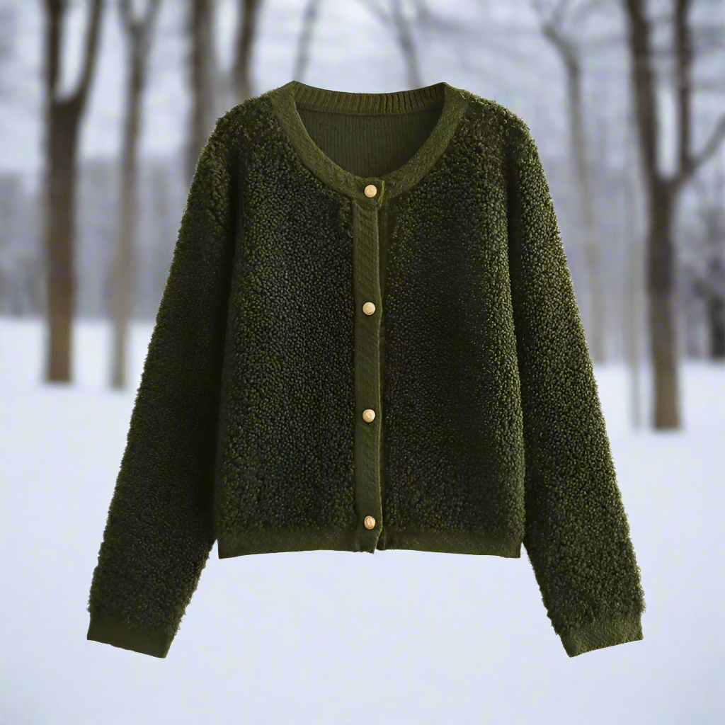 Women's Cardigan Jacket - Soft Teddy Texture - Open Front - Relaxed Fit