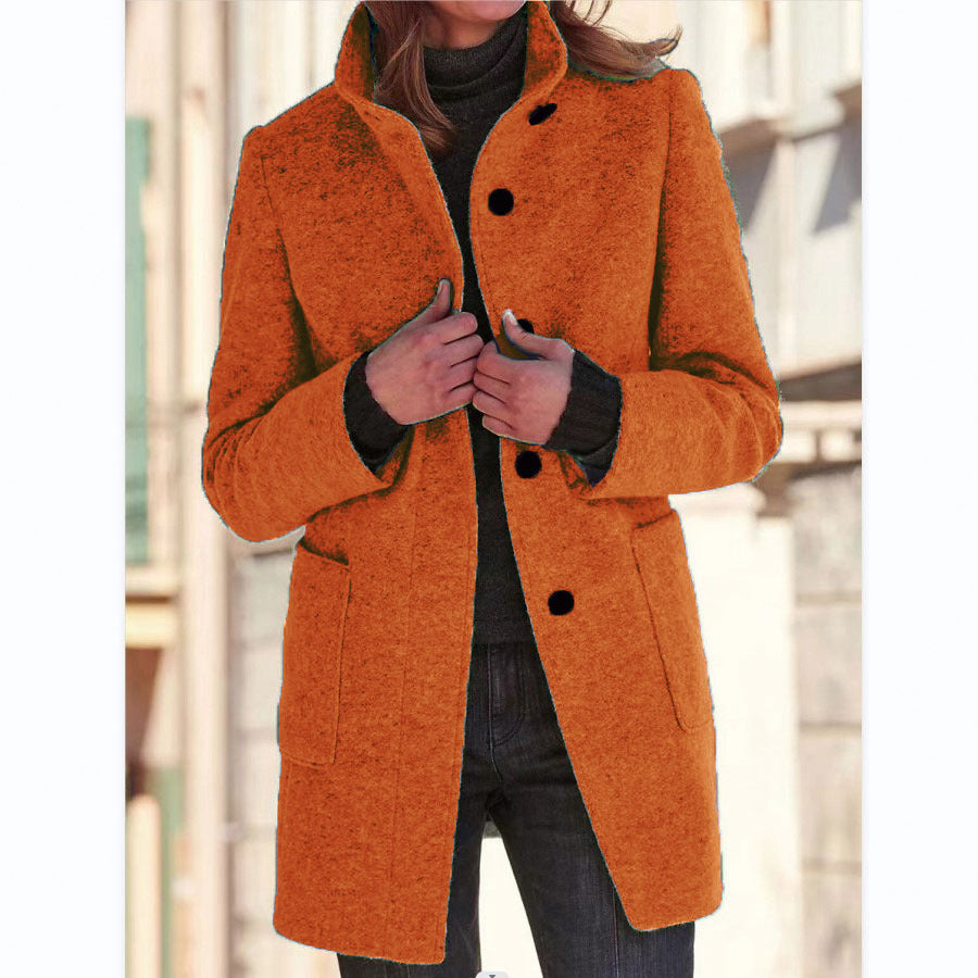 Vintora™ – Retro Women’s Coat with Buttons & Stand Collar