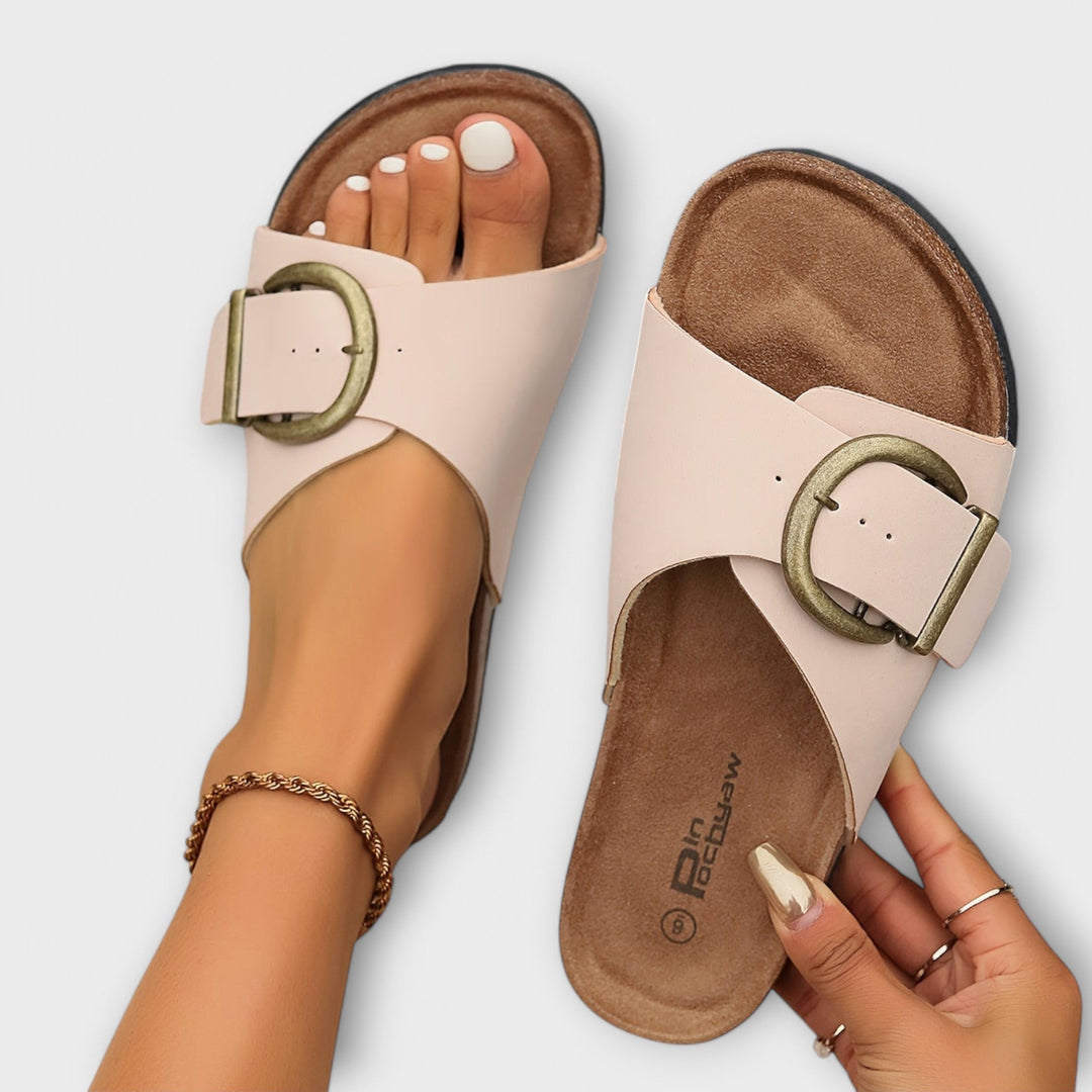 Margie - Women's Cork Sandals with Buckle Design