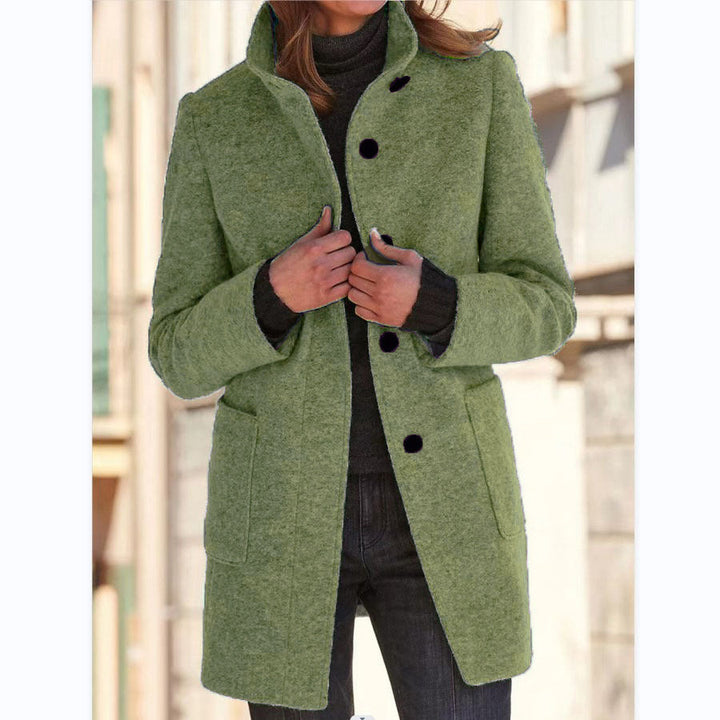Vintora™ – Retro Women’s Coat with Buttons & Stand Collar