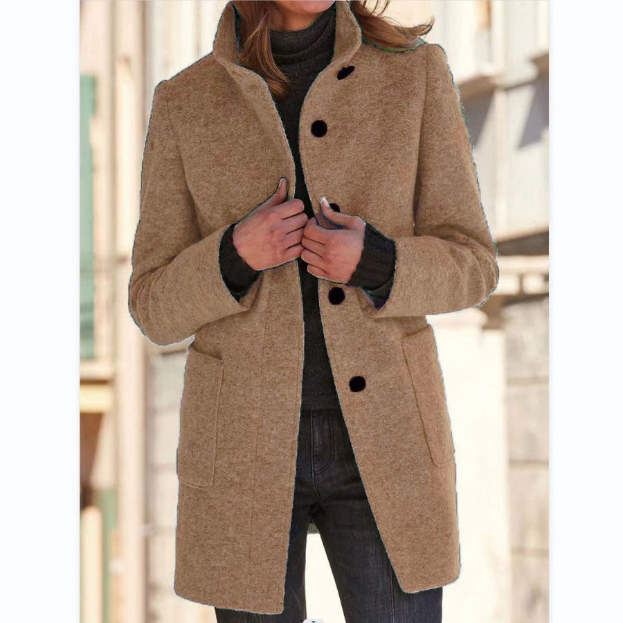 Vintora™ – Retro Women’s Coat with Buttons & Stand Collar