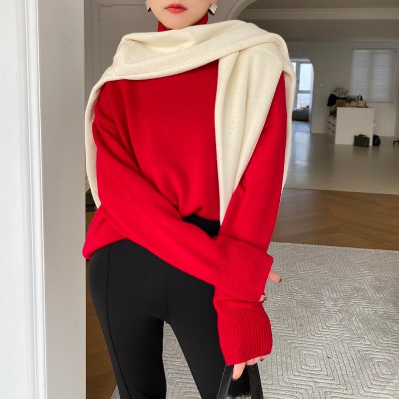 Women's Turtleneck Sweater – Soft Knit – Relaxed Fit – Long Sleeves