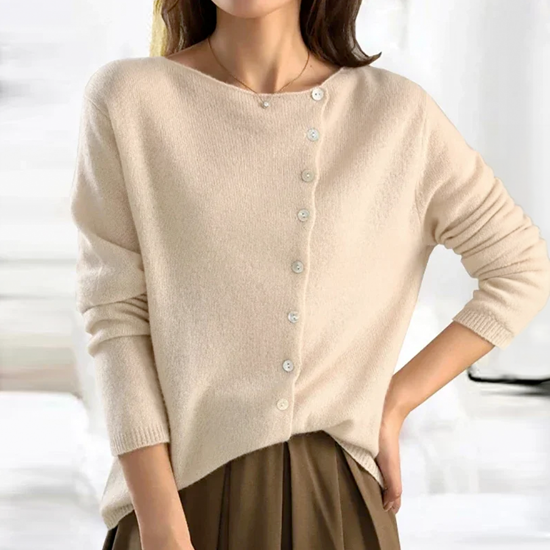 Women Cardigan - Knit - Button Closure - Soft and Comfortable - Long Sleeved