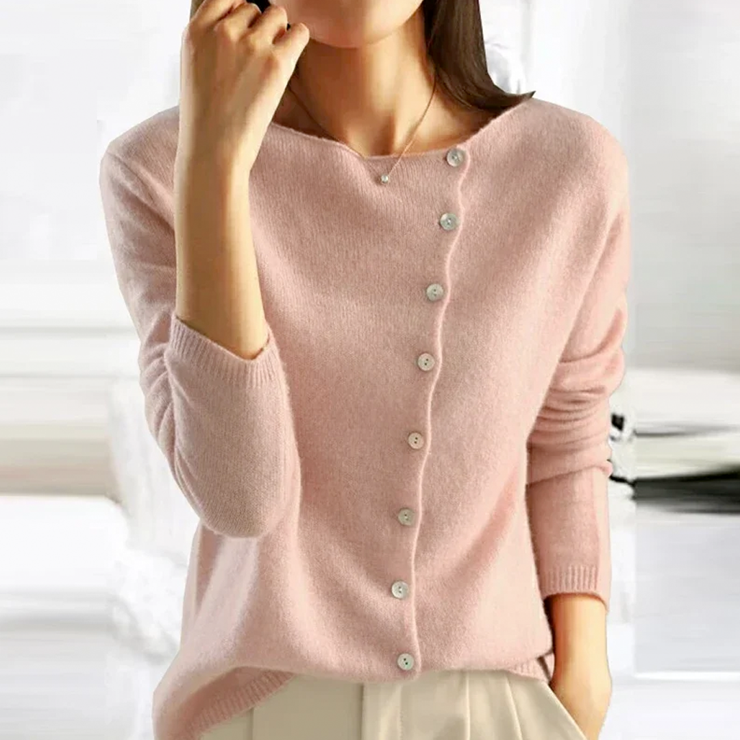Women Cardigan - Knit - Button Closure - Soft and Comfortable - Long Sleeved