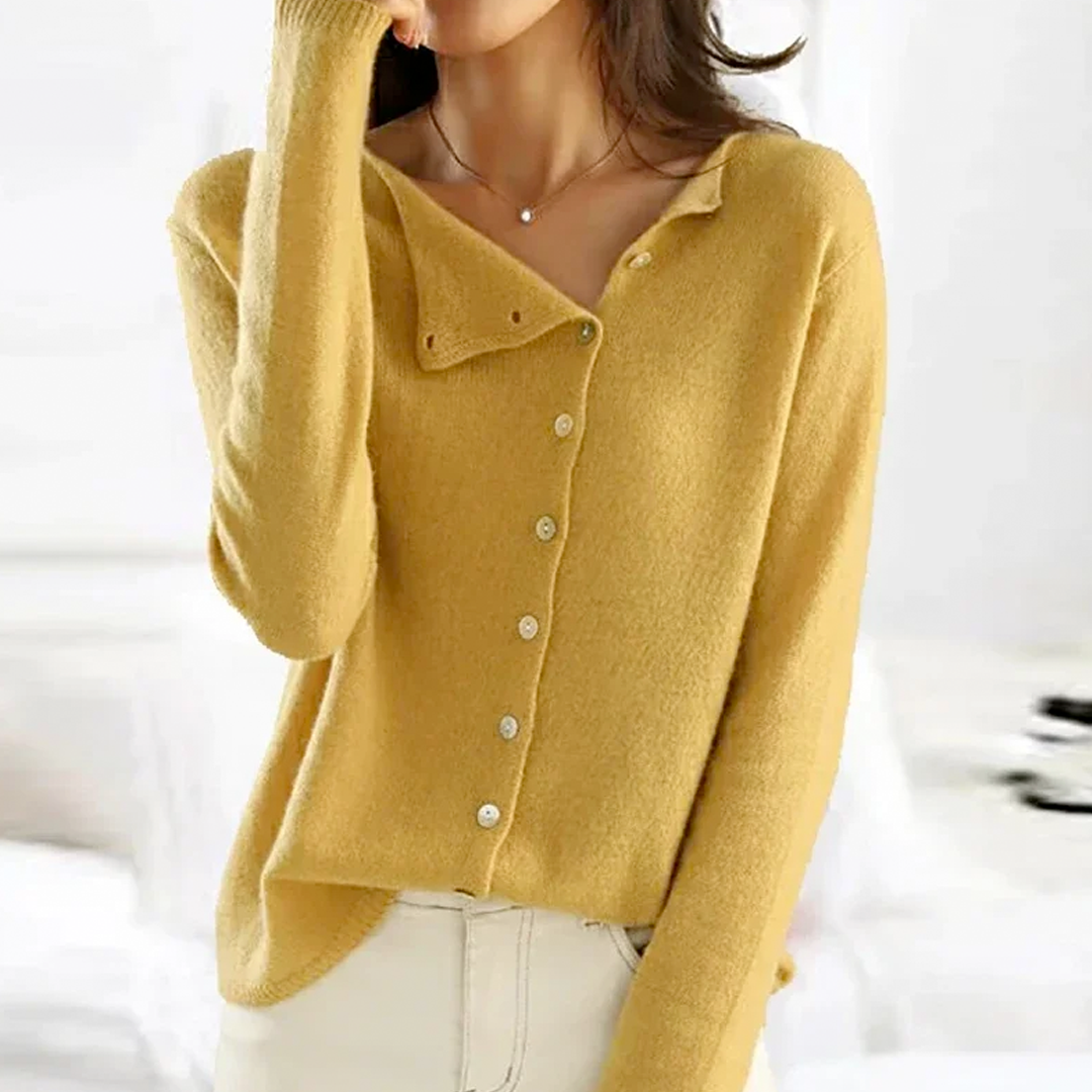 Women Cardigan - Knit - Button Closure - Soft and Comfortable - Long Sleeved