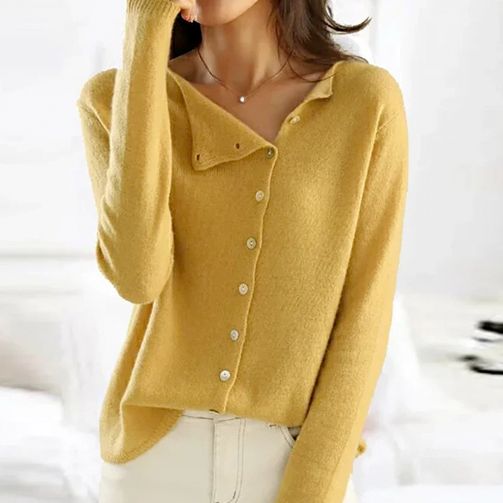 Women Cardigan - Knit - Button Closure - Soft and Comfortable - Long Sleeved