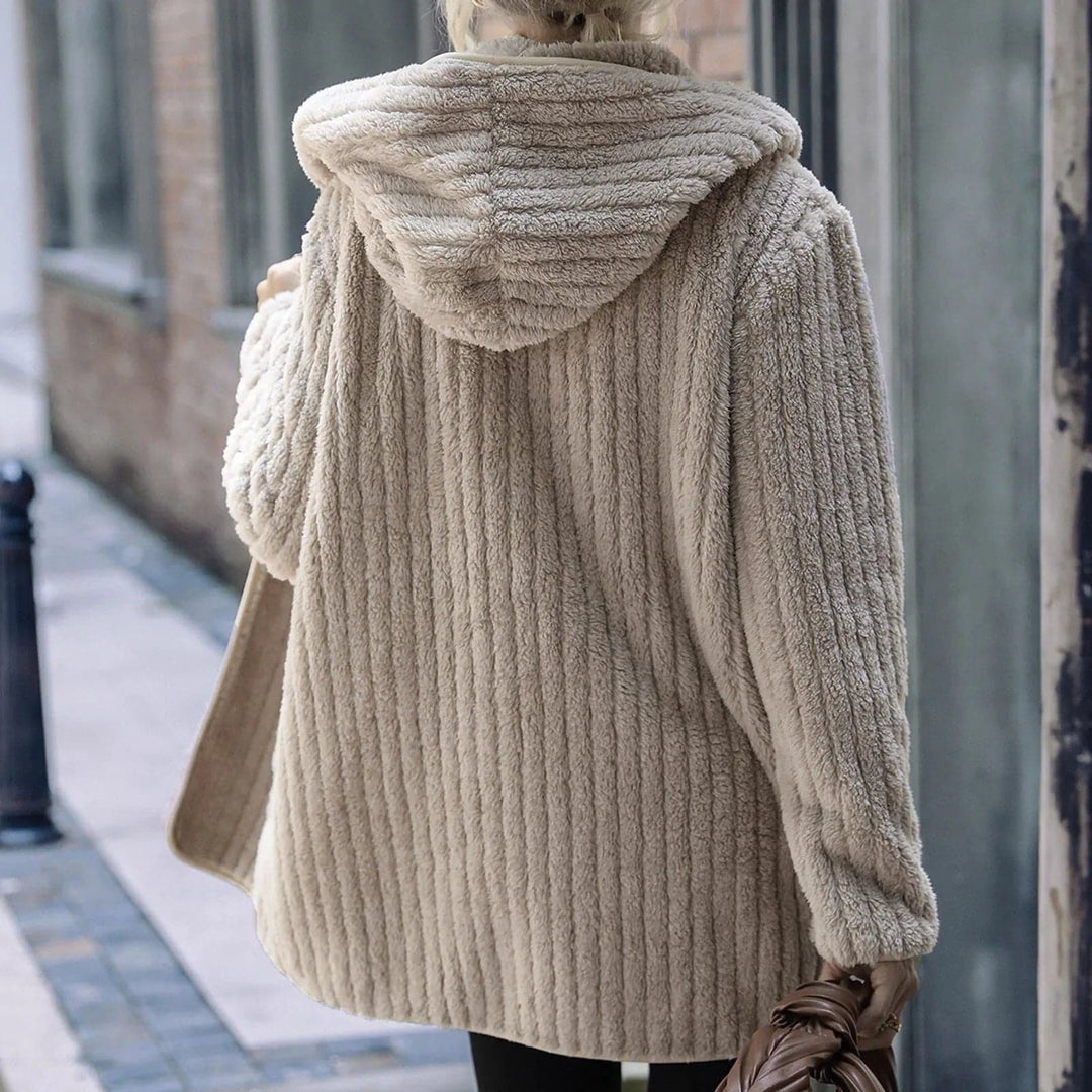 Women's Cardigan - Oversized Fluffy Fleece - Open Front - Long-Sleeved Comfort Fit