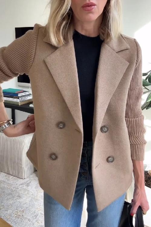 Sorelle™ - Elegant Knit-Sleeve Jacket