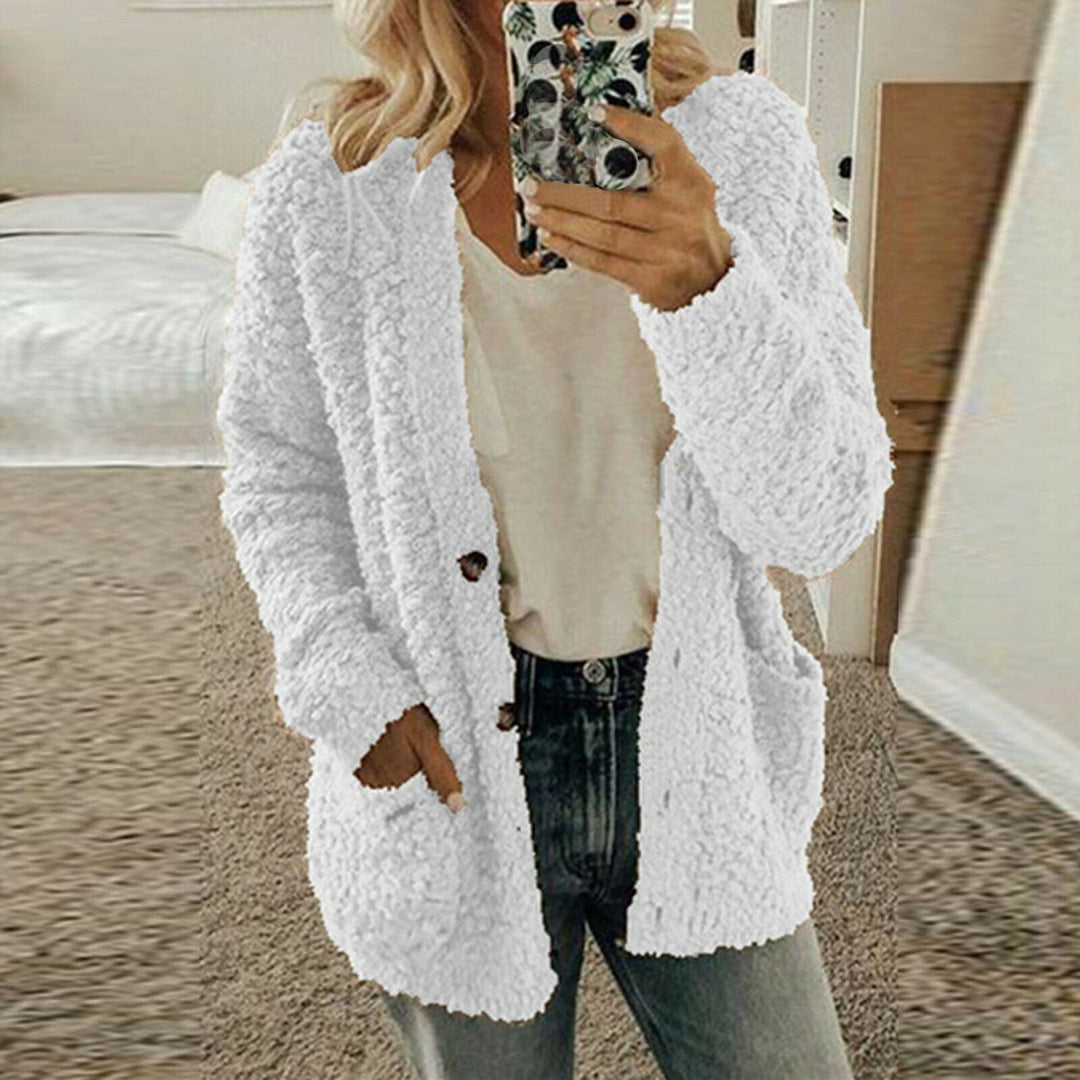 Women's Cardigan - Soft Wool Knit - Relaxed Fit - Chunky Knit with Front Pockets