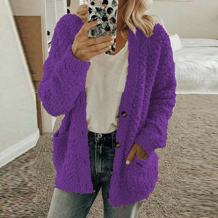 Women's Cardigan - Soft Wool Knit - Relaxed Fit - Chunky Knit with Front Pockets