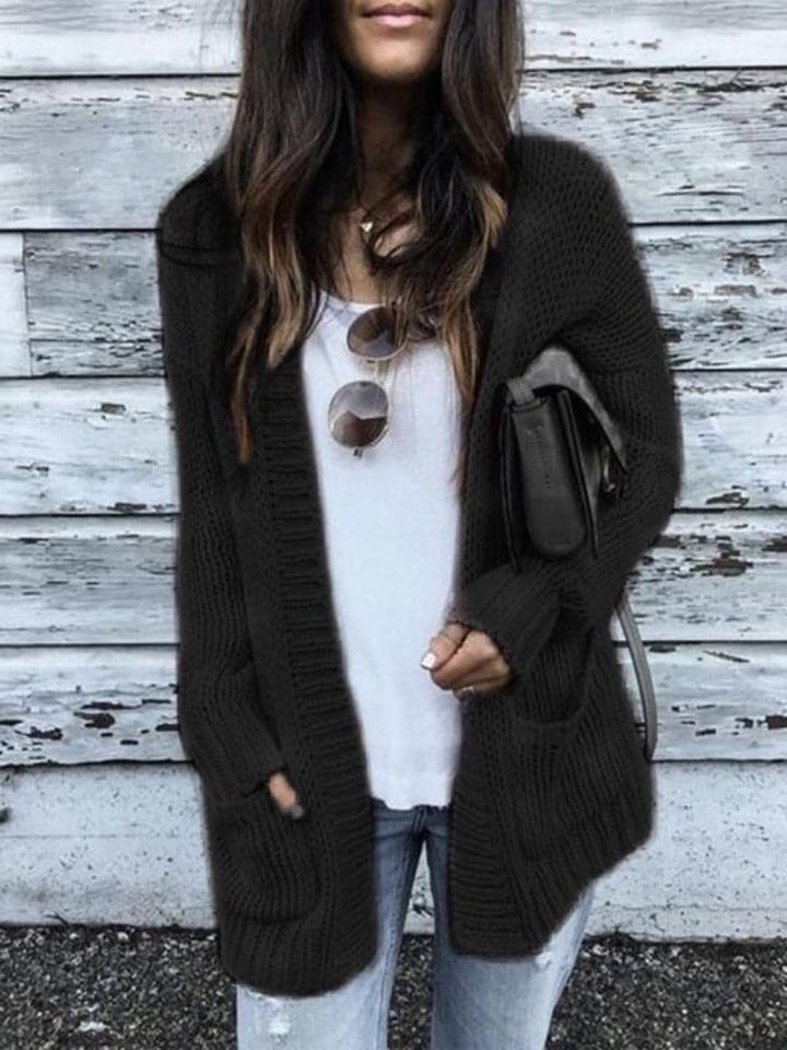 Women's Cardigan - Knit - Open Front - Relaxed Fit - With Pockets