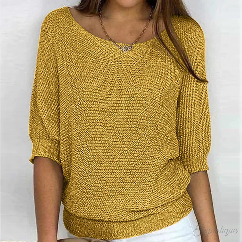 CELESTE™ – Chic Knit Top with Refined Details