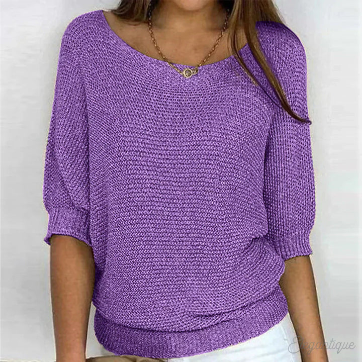 CELESTE™ – Chic Knit Top with Refined Details