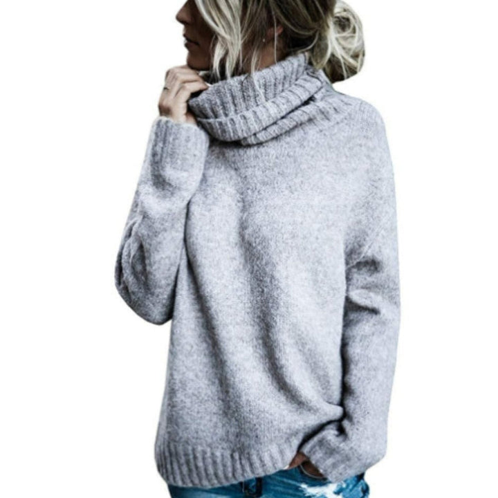 Women's Turtleneck Sweater - Thick Knit - Loose Fit - Soft and Comfortable