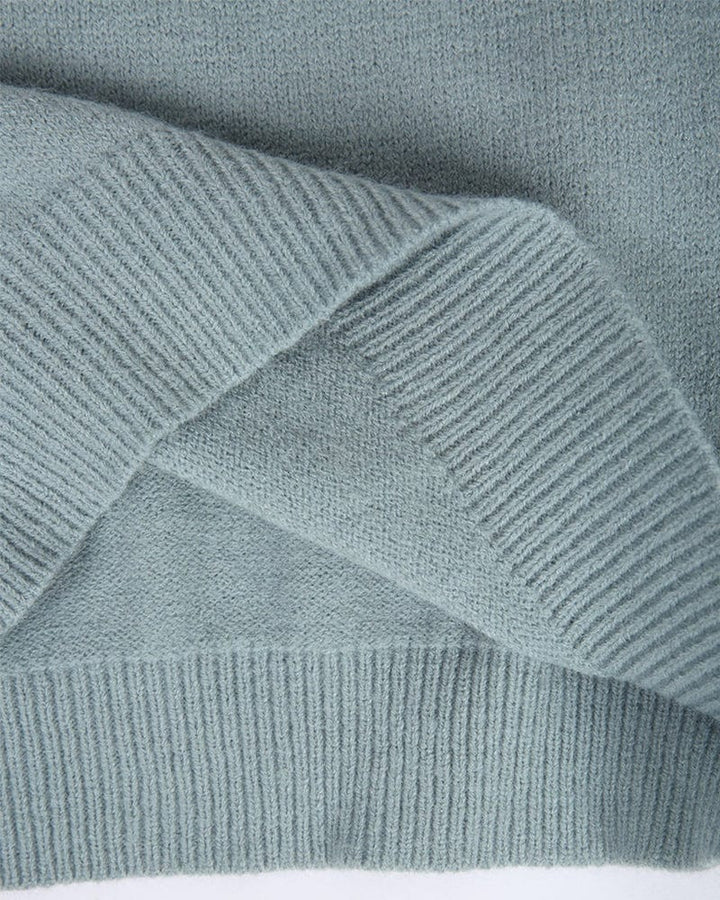 Women's Knit Sweater - Fair Isle Pattern - Round Neck - Long Sleeves - Ribbed Edges