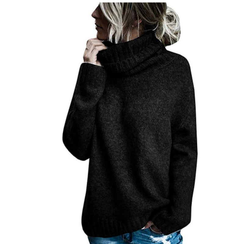 Women's Turtleneck Sweater - Thick Knit - Loose Fit - Soft and Comfortable